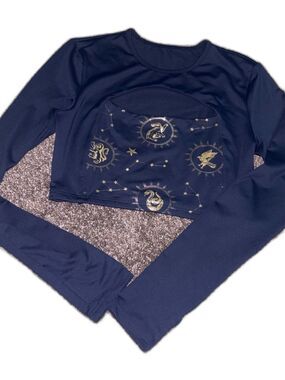 Harry potter X Shein navy blue and gold crop size large